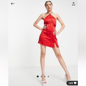 Parallel Lines Satin Mini Dress